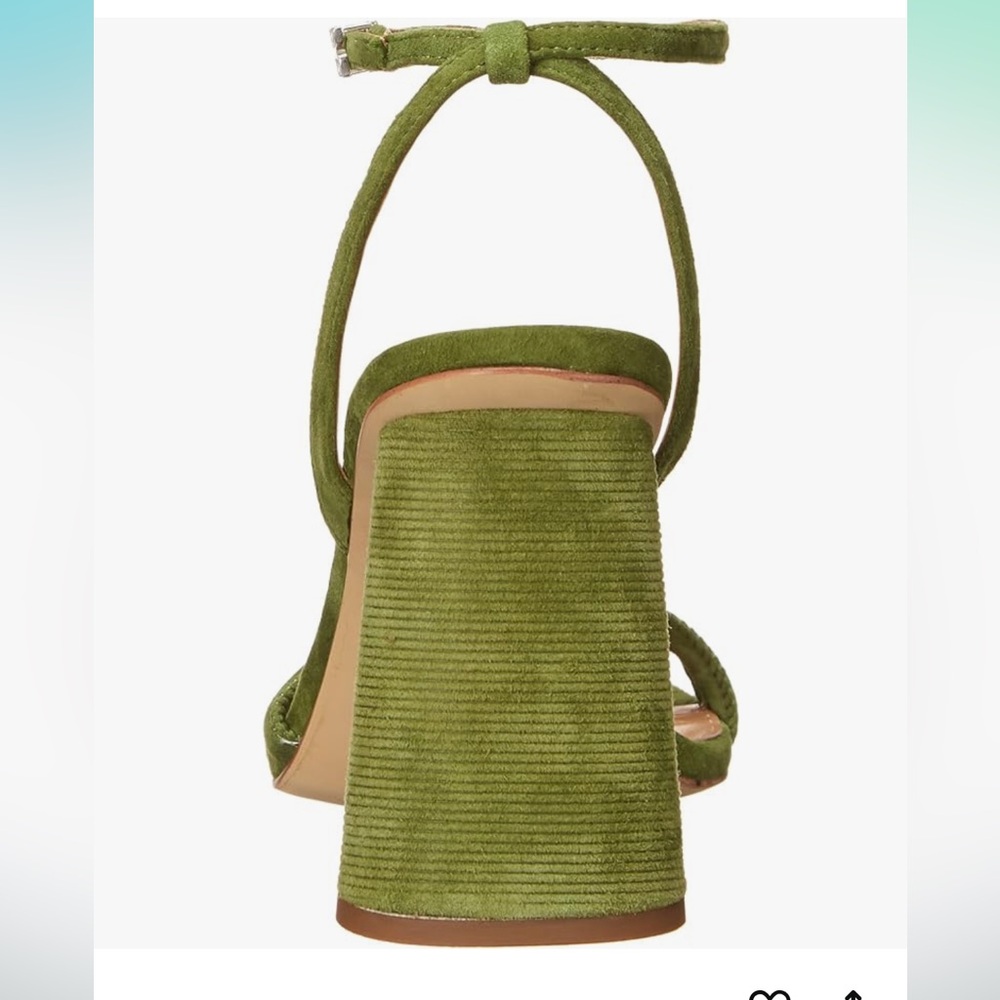 Sam Edelman Olive Green Suede Block Heel Sandals - Picture 8 of 13